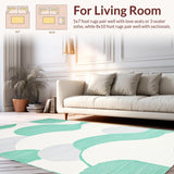 Ultra Soft Area Rug, Non Slip, Stain Resistant, Washable Area Rugs for Living Room, Bedroom, Elegant Soft Textured Circular Pattern(White)