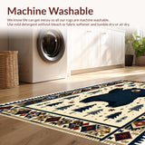 Ultra Soft Area Rug, Non Slip, Stain Resistant, Washable Area Rugs for Living Room, Bedroom, Non-Skid Cabin Bathroom Christmas Bear Decor Rug(Beige)