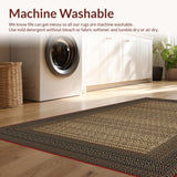 Ultra Soft Area Rug, Non Slip, Stain Resistant, Washable Area Rugs for Living Room, Bedroom, Rustic Warm Earth Tone Welcome(Beige)