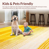 Ultra Soft Area Rug, Non Slip, Stain Resistant, Washable Area Rugs for Living Room, Bedroom, Elegant Soft Yellow Accent Piece(Yellow)