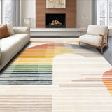 Ultra Soft Area Rug, Non Slip, Stain Resistant, Washable Area Rugs for Living Room, Bedroom, Elegant Soft Pastel Waves(Yellow)