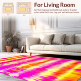 Ultra Soft Area Rug, Non Slip, Stain Resistant, Washable Area Rugs for Living Room, Bedroom, Vibrant Whimsical Tie-Dye Aesthetic(Orange)