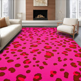 Ultra Soft Area Rug, Non Slip, Stain Resistant, Washable Area Rugs for Living Room, Bedroom, Fun Cheerful Cheetah Tailored Decor(Pink)
