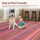 Ultra Soft Area Rug, Non Slip, Stain Resistant, Washable Area Rugs for Living Room, Bedroom, Contemporary Chic Leopard Pattern(Pink)