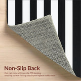 Ultra Soft Area Rug, Non Slip, Stain Resistant, Washable Area Rugs for Living Room, Bedroom, Stylish Black/White Carpet Classic Stripe Pattern Rug(Black)
