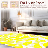 Ultra Soft Area Rug, Non Slip, Stain Resistant, Washable Area Rugs for Living Room, Bedroom, Vibrant Wildlife Geometry Theme(Yellow)
