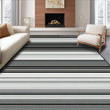 Ultra Soft Area Rug, Non Slip, Stain Resistant, Washable Area Rugs for Living Room, Bedroom, Striking Abstract Outdoor Stripe Theme(Gray)
