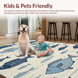 Playful Blue and Brown Design(Beige)
