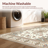 Ultra Soft Area Rug, Non Slip, Stain Resistant, Washable Area Rugs for Living Room, Bedroom, Classic Medallion Design Non Slip Area(Ivory)