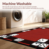 Ultra Soft Area Rug, Non Slip, Stain Resistant, Washable Area Rugs for Living Room, Bedroom, Trendy Y2K Inspired Graphic Style(Red)