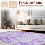 Ultra Soft Area Rug, Non Slip, Stain Resistant, Washable Area Rugs for Living Room, Bedroom, Fluffy Lavender Luxe Aura(Purple)