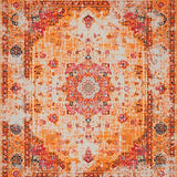 Ultra Soft Area Rug, Non Slip, Stain Resistant, Washable Area Rugs for Living Room, Bedroom, Chic Vintage Ogee Style Runner(Orange)
