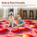 Ultra Soft Area Rug, Non Slip, Stain Resistant, Washable Area Rugs for Living Room, Bedroom, Quirky Cherry Inspired Rug(Red)