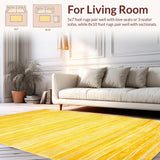 Ultra Soft Area Rug, Non Slip, Stain Resistant, Washable Area Rugs for Living Room, Bedroom, Cozy Warm Yellow Motif(Yellow)