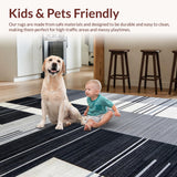 Ultra Soft Area Rug, Non Slip, Stain Resistant, Washable Area Rugs for Living Room, Bedroom, Elegant Streaked Monochrome Aesthetic(Gray)