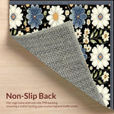 Vibrant Tiled Botanical Arrangement(Black)