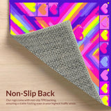 Ultra Soft Area Rug, Non Slip, Stain Resistant, Washable Area Rugs for Living Room, Bedroom, Dynamic Rainbow Splash Effect(Purple)