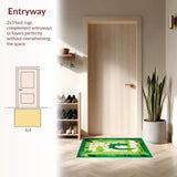 Ultra Soft Area Rug, Non Slip, Stain Resistant, Washable Area Rugs for Living Room, Bedroom, Joyful Plush Animal Character Design(Green)