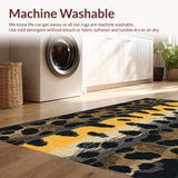 Ultra Soft Area Rug, Non Slip, Stain Resistant, Washable Area Rugs for Living Room, Bedroom, Dynamic Grey Neutral Animal Texture(Black)