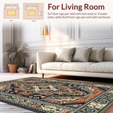 Ultra Soft Area Rug, Non Slip, Stain Resistant, Washable Area Rugs for Living Room, Bedroom, Sleek Minimalist Tiled Artwork(Brown)