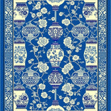 Luxurious Classic Symmetrical Floral Motif(Blue)
