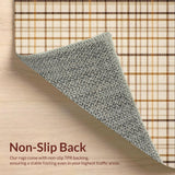 Ultra Soft Area Rug, Non Slip, Stain Resistant, Washable Area Rugs for Living Room, Bedroom, Contemporary Earthy Toned Plaid(Beige)