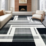 Ultra Soft Area Rug, Non Slip, Stain Resistant, Washable Area Rugs for Living Room, Bedroom, Dynamic Stripe Pattern Rug for Versatile Spaces(Black)