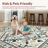 Ultra Soft Area Rug, Non Slip, Stain Resistant, Washable Area Rugs for Living Room, Bedroom, Contemporary Light Gray Aesthetic(White)