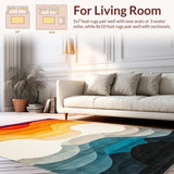Ultra Soft Area Rug, Non Slip, Stain Resistant, Washable Area Rugs for Living Room, Bedroom, Minimalist Striped Monochrome Visuals(Purple)
