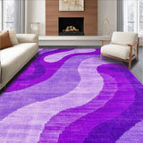 Ultra Soft Area Rug, Non Slip, Stain Resistant, Washable Area Rugs for Living Room, Bedroom, Contemporary Chic Fluid Pattern(Purple)