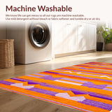 Ultra Soft Area Rug, Non Slip, Stain Resistant, Washable Area Rugs for Living Room, Bedroom, Rustic Eclectic Colorful Weave(Purple)