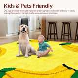 Ultra Soft Area Rug, Non Slip, Stain Resistant, Washable Area Rugs for Living Room, Bedroom, Vibrant Kid-Friendly Decorative Accent(Yellow)