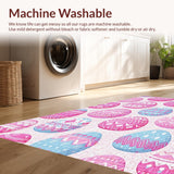 Ultra Soft Area Rug, Non Slip, Stain Resistant, Washable Area Rugs for Living Room, Bedroom, Joyful Easter Celebration Artwork(Pink)