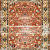 Ultra Soft Area Rug, Non Slip, Stain Resistant, Washable Area Rugs for Living Room, Bedroom, Modern Vibrant Trellis Aesthetic(Red)