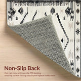 Ultra Soft Area Rug, Non Slip, Stain Resistant, Washable Area Rugs for Living Room, Bedroom, Elegant Neutral Geometric Motif(Gray)