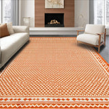 Ultra Soft Area Rug, Non Slip, Stain Resistant, Washable Area Rugs for Living Room, Bedroom, Cozy Textured Ogee Design(Orange)