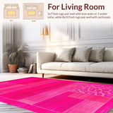 Ultra Soft Area Rug, Non Slip, Stain Resistant, Washable Area Rugs for Living Room, Bedroom, Modern Chic Leopard Aesthetic(Pink)