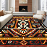Ultra Soft Area Rug, Non Slip, Stain Resistant, Washable Area Rugs for Living Room, Bedroom, Rustic Southwestern Accent with Depth(Red)