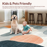 Ultra Soft Area Rug, Non Slip, Stain Resistant, Washable Area Rugs for Living Room, Bedroom, Cream, Charcoal, & Peach Abstract Rug:  Stylish Floor Covering(Gray)