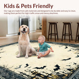 Ultra Soft Area Rug, Non Slip, Stain Resistant, Washable Area Rugs for Living Room, Bedroom, Haunted Manor Rug - Eerie Victorian Gothic Decor with Spectral Designs(Gray)