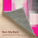 Ultra Soft Area Rug, Non Slip, Stain Resistant, Washable Area Rugs for Living Room, Bedroom, Shaped Faux Hide Charm(Pink)