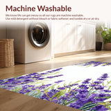 Ultra Soft Area Rug, Non Slip, Stain Resistant, Washable Area Rugs for Living Room, Bedroom, Soft Dreamy Floral Elegance(Purple)