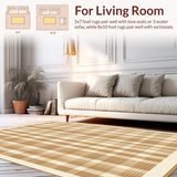 Camel Toned Checker Style Modern Low Profile(Beige)