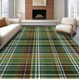 Ultra Soft Area Rug, Non Slip, Stain Resistant, Washable Area Rugs for Living Room, Bedroom, Elegant Olive Green Trellis Motif(Green)