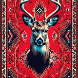 Ultra Soft Area Rug, Non Slip, Stain Resistant, Washable Area Rugs for Living Room, Bedroom, Nature-Inspired Sika Deer Faux Hide Carpet(Red)