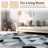 Ultra Soft Area Rug, Non Slip, Stain Resistant, Washable Area Rugs for Living Room, Bedroom, Sleek Neutral Palette Linear Arrangement(Gray)