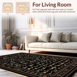 Ultra Soft Area Rug, Non Slip, Stain Resistant, Washable Area Rugs for Living Room, Bedroom, Elegant Minimalist Cat Motif(Brown)