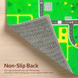 Ultra Soft Area Rug, Non Slip, Stain Resistant, Washable Area Rugs for Living Room, Bedroom, Vivid Cityscape Playful Design(Green)
