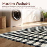 Ultra Soft Area Rug, Non Slip, Stain Resistant, Washable Area Rugs for Living Room, Bedroom, Versatile Indoor Outdoor Washable Jute Living Room Rug(Black)