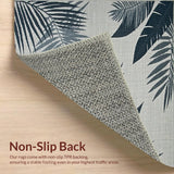 Ultra Soft Area Rug, Non Slip, Stain Resistant, Washable Area Rugs for Living Room, Bedroom, Lightweight Coastal Leaf Design(Gray)